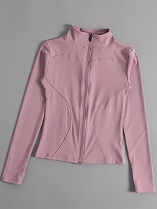 Women Jacket High Quality <b>Control</b> Spandex Polyester Comfortable Windbreaker Long Sleeve Zip up Gym Fitness Training Yoga Jacket - Product Image 3