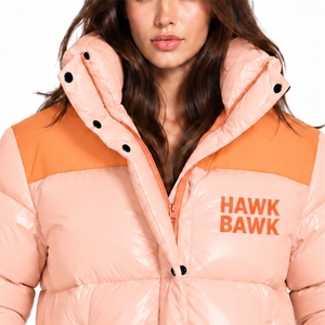 Chaqueta acolchada con capucha para mujer, abrigo de invierno con cremallera completa, logotipo frontal, relleno grueso de poliéster, ropa de abrigo para exteriores - Product Image 4