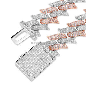 RB Gems Men's Women's 14K <b>White</b> Gold 925 Sterling Silver Tennis Charm <b>Bracelet</b> Lab Grown Brilliant Cut Bezel Set Diamonds GIA - Product Image 2