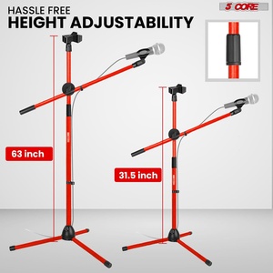 Soporte de Micrófono de 5 Brazos con 2 Clips, Trípode Universal Ajustable de 63 Pulgadas con Brazo Extensible - Product Image 2