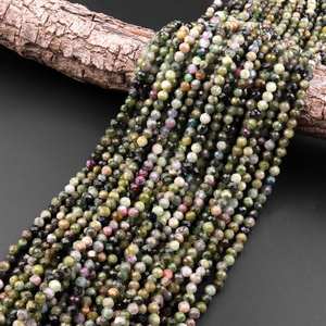 Cuentas Redondas Facetadas de Turmalina Verde Natural, Micro Gemas para la Elaboración de Joyería, Manualidades y Suministros de Bricolaje - Product Image 4