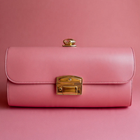 Pochette de Soirée Vintage en Cuir Véritable Shine pour Femme, Fermeture Éclair, Perles, Design Portable, Tendance Féminine