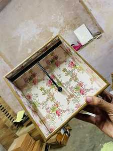 Handmade Floral Print Wooden Cutlery Holder Four Section Utensil Caddy <b>Tabletop</b> Flatware Storage Kitchen Dining Counter Box - Product Image 6