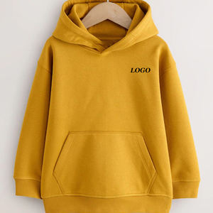 Sudaderas con capucha de forro polar personalizadas para niños a precio económico con bolsillos tipo canguro, color sólido con diseño de logotipo personalizado a precio económico para compras al por mayor. - Product Image 1