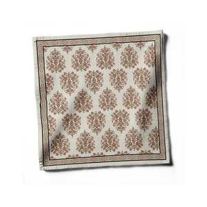 Serviette en coton classique vintage élégante à imprimé floral vert et rose, 40x40 cm, 210 GSM, pour table de mariage et vente en gros - Product Image 6