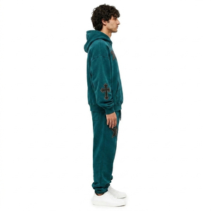Ensemble survêtement homme : sweat à capuche et pantalon de jogging, impression personnalisée, couleur personnalisée, commande en gros - Product Image 4