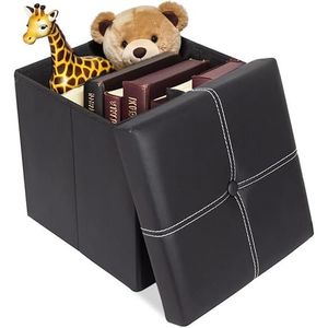 Pouf de rangement pliable en similicuir ShellKingdom, petit cube, repose-pieds et tabouret pour salon - Product Image 1