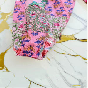 Colorful Floral Patchwork Cotton <b>Harem</b> Trousers with Loose Relaxed Fit Breathable Fabric for <b>Yoga</b> Practice Bohemian Festival - Product Image 3