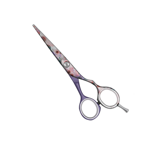 Tijeras de Peluquería MARI INSTRUMENT, Mango Morado con Diseño de Flor de Cerezo, Acero Alemán, Tijeras de Peluquería OEM - Product Image 3
