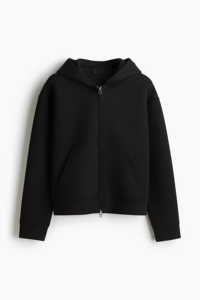 Sweat à capuche zippé uni de haute qualité pour homme, en tissu brossé épais, avec fermeture entièrement métallique. - Product Image 2