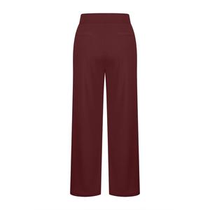 Pantalon Harem Femme Taille Haute Ample Coupe Large Couleur Unie Longueur Intégrale Doublure Polaire Élégant Anti-Plis Taille Élastique Style Printemps - Product Image 6