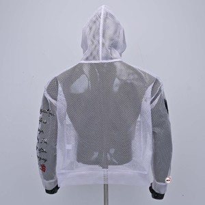 Sudadera con Capucha y Cremallera para Hombre, Diseño Personalizado, Bordada, Transpirable, Informal, de Verano, con Diseño de Pájaro Cardenal Blanco y Letras, 100% Algodón - Product Image 2