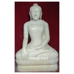 พระพุทธรูปหินอ่อนอินเดียที่สวยงาม - Product Image 5