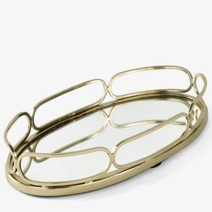 Mirrored Glass <b>Storage</b> Tray Polygonal Jewelry Organizer Single Tier Minimalist Design for <b>Table</b> Decor - Product Image 3
