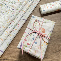Papier de soie imprimé floral Shengcan en stock pour l'emballage de vêtements, chaussures, cadeaux et vente au détail