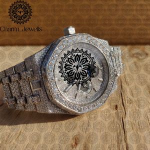 Reloj de Lujo para Hombre Charm Jewells, 40 mm, Acero Inoxidable, Caja con Incrustaciones de Diamantes, Analógico, Mecánico, Fase Lunar, Resistente al Agua 10 Bar - Product Image 4
