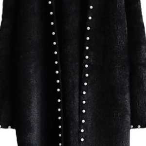 Cárdigan largo de punto con abertura frontal Jack and Jill Black Pearl, elegante abrigo de invierno para mujer - Product Image 4