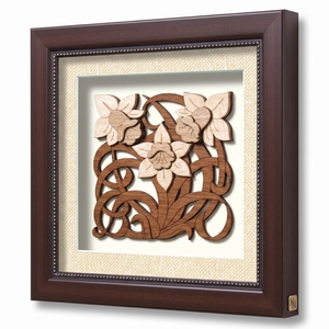 Vintage Style Veneer Floral <b>Shadow</b> <b>Box</b> - Product Image 2