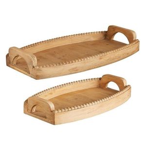 Plateau en bois personnalisé, léger, sculpté en acacia, pour service de thé et cuisine, vente en gros pour événements - Product Image 4
