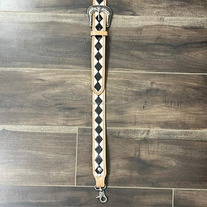 Correa de cuero genuino para bolso de repuesto con patrón a cuadros ajustable de último diseño personalizado, accesorios para bolso - Product Image 5