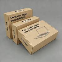 Boîtes d'emballage pour ordinateur portable en carton ondulé biodégradable à fermeture magnétique, découpe personnalisée, robustes, avec logo personnalisé