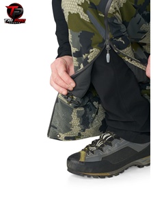 Men Outdoor Verde Digital Camouflage Tactical Hunting Field Pants Integrated Belt Dual Upper Hand Zip Pockets Horizontal Bib - Product Image 4