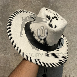 Handmade Cowboy Leather Hat Cowhide Western <b>Style</b> Adjustable All <b>Head</b> Sizes - Product Image 4