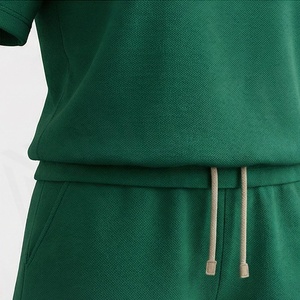 Conjunto Casual de 2 Piezas para Mujer, con Capucha, Manga Corta, Color Verde Sólido, Tejido de Punto, Shorts por Encima de la Rodilla y Top, para Primavera/Verano - Product Image 5