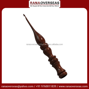 Ganchos de hilo de madera hechos a mano con asas de agarre suave ergonómicas Aguja de ganchillo enorme para manos athríticas - Product Image 6