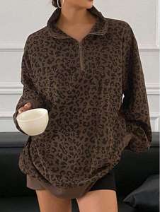 Women's New Fashion Loose Comfortable Long Sleeve <b>Leopard</b> <b>Print</b> <b>Hoodie</b> Casual Vintage Winter/Autumn Everyday Street Use - Product Image 5