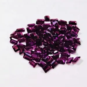 Loose Gemstone For Jewelry Making 8x10mm Natural Purple Rhodolite Garnet Faceted Octagon Cut Stone From Wholesale Supplier