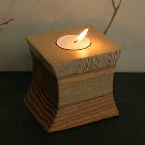 Porte-bougie en bois de luxe écologique pour mariage, Noël, décoration de la maison personnalisée, tissé à la main, taille et couleur personnalisées - Product Image 2
