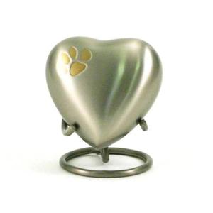 Brass Heart Cremation <b>Urn</b> With Stand Paw Print Design Ashes <b>Urns</b> Handmade European Style Cremation <b>Urn</b> For <b>Cat</b> Dog Funeral Gifts - Product Image 1