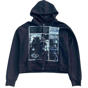 Sudadera con Capucha y Cremallera con Serigrafía, Logotipo Personalizado, Diseño Elegante, Tela Cómoda para Uso Diario - Product Image 1