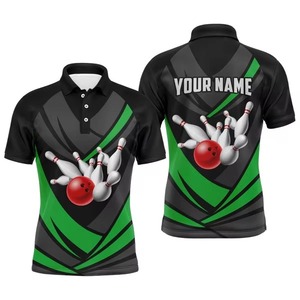 Custom <b>Bowling</b> Polo Shirt Men's Short Sleeve Sublimation Printed Team Jersey 100% Polyester Knitted Casual Plus Size - Product Image 6