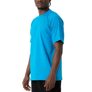 T-shirts bleus grande taille en coton à manches courtes pour l'été, col rond, décontractés, basiques, coupe oversize - Product Image 4