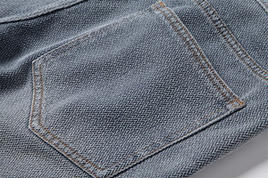 Shorts en jean pour hommes, look premium, coupe slim décontractée, en tissu de coton extensible, plusieurs poches, pour l'été - Product Image 5
