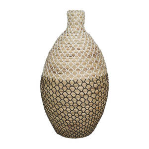Handmade Organic Seagrass <b>Table</b> <b>Vase</b> with Woven Texture - Product Image 2