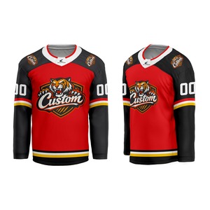 Camisetas de Hockey sobre Hielo Ligeras, Transpirables, con Diseño a Cuadros, Servicio OEM Personalizado, Bordadas, Sublimadas, con Tejido Elástico en Cuatro Direcciones - Product Image 2
