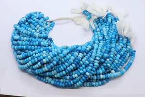 Perles en opale bleu ardoise à pois, forme ronde, 6-7 mm, opale bleu ciel, opale bleu dégradé, pour la création de bijoux - Product Image 2