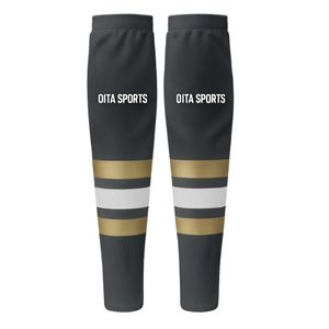 Men Drak Gray Gold Hockey <b>Socks</b> Polyester Athletic Sports <b>Socks</b> <b>Long</b> Team <b>Socks</b> Training Uniform Outdoor Match Performance - Product Image 2