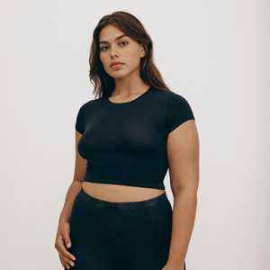 T-shirt court ajusté pour femme, style Y2K, en mélange de coton premium, à manches courtes, marque distributeur, fournisseur - Product Image 5