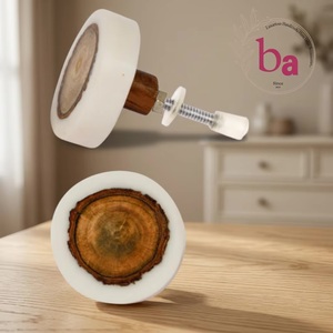Poignée de meuble ronde en bois incrusté pour tiroir, salle de bain, maison, bureau – Design moderne, installation facile - Product Image 3