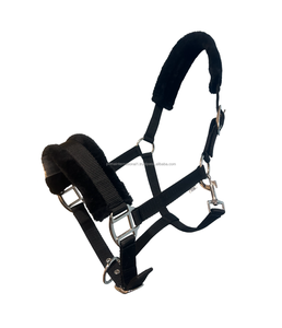 Équipement d'équitation confortable rembourrage épais polaire fourrure rembourré collier de tête de cheval licou pratique - Product Image 1