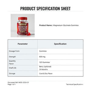 Gomitas de Glicinato de Magnesio, Suplemento Alimenticio, Fabricante Certificado GMP, Marca Privada OEM - Product Image 3