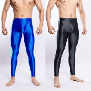 Men’s Compression Trousers Breathable Men's <b>Leggings</b> High Elastic Nylon Spandex Tights Silky Smooth Compression Pants - Product Image 1