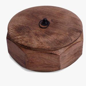 Olla de madera tradicional hecha a mano con tapa, diseño elegante, perfecto para almacenar comidas calientes, ideal para la configuración de la cocina del hogar - Product Image 5
