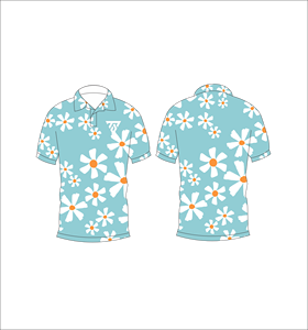 Camisa de Golf Personalizada para Hombre, con Estampado Floral de Margaritas Azul Cielo, Transpirable, de Manga Corta, Informal, para Verano - Product Image 6