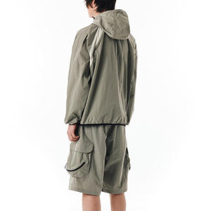 Custom 2-Piece Casual Winter Windbreaker <b>Zip</b>-<b>Up</b> <b>Jacket</b> & Shorts Sets - Product Image 5