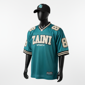 เสื้อยืดผ้าฝ้าย 100% สำหรับผู้ชาย ทรงหลวม พิมพ์ลาย เสื้อฟุตบอลผ้าโพลีเอสเตอร์ตาข่ายหนาสำหรับผู้ชาย  ตกแต่งด้วยผ้าทวิลล์  โลโก้แบบกำหนดเอง ทรงพอดีตัว - Product Image 4